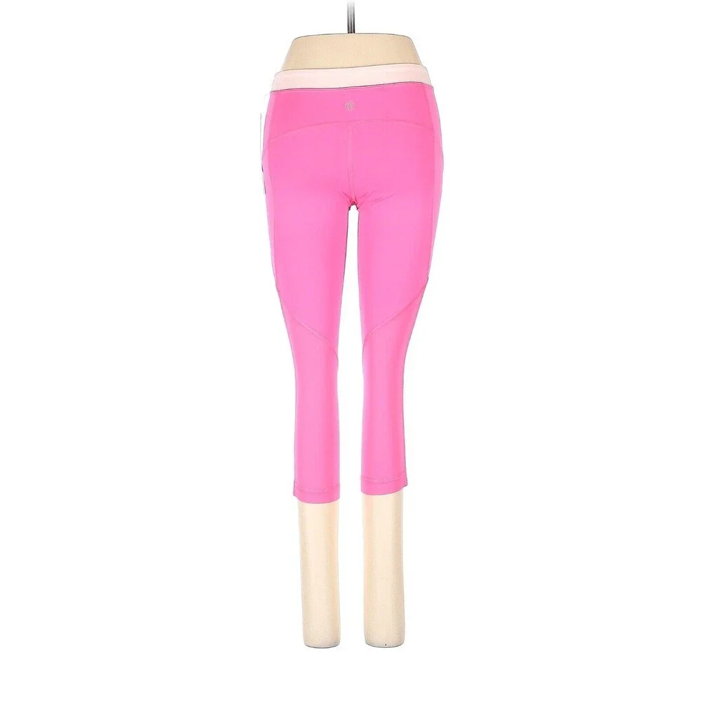 LULULEMON ATHLETICA Pinkelicious Parfait Pink Beach Runner Crop Leggings - US 4